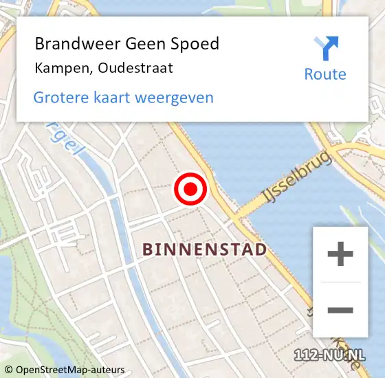 Locatie op kaart van de 112 melding: Brandweer Geen Spoed Naar Kampen, Oudestraat op 25 april 2023 19:54