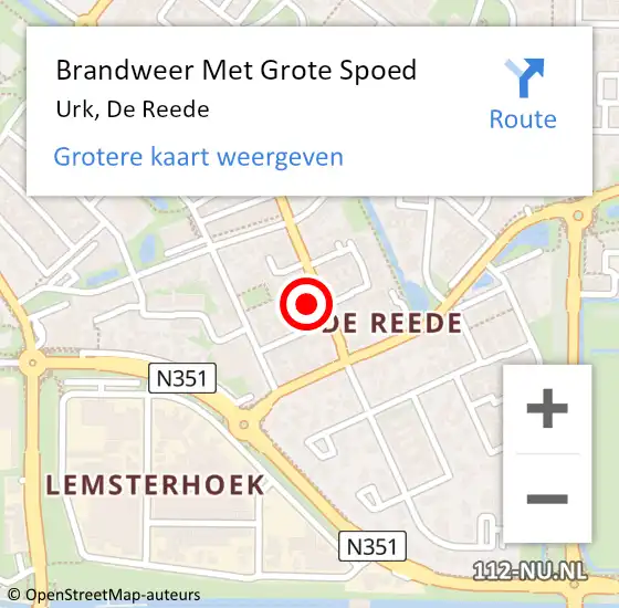 Locatie op kaart van de 112 melding: Brandweer Met Grote Spoed Naar Urk, De Reede op 25 april 2023 20:30