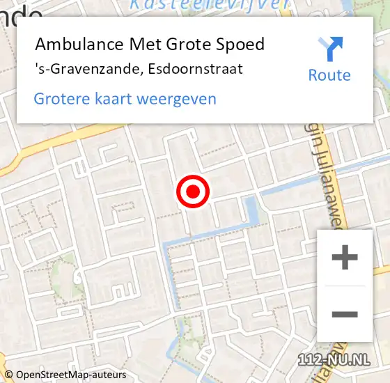 Locatie op kaart van de 112 melding: Ambulance Met Grote Spoed Naar 's-Gravenzande, Esdoornstraat op 25 april 2023 20:49