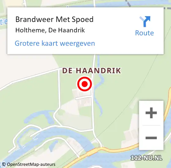 Locatie op kaart van de 112 melding: Brandweer Met Spoed Naar Holtheme, De Haandrik op 25 april 2023 20:50