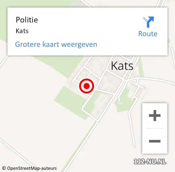 Locatie op kaart van de 112 melding: Politie Kats op 25 april 2023 23:15