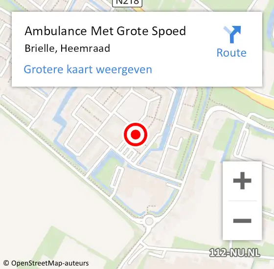 Locatie op kaart van de 112 melding: Ambulance Met Grote Spoed Naar Brielle, Heemraad op 25 april 2023 23:35