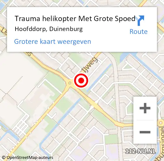 Locatie op kaart van de 112 melding: Trauma helikopter Met Grote Spoed Naar Hoofddorp, Duinenburg op 26 april 2023 02:16