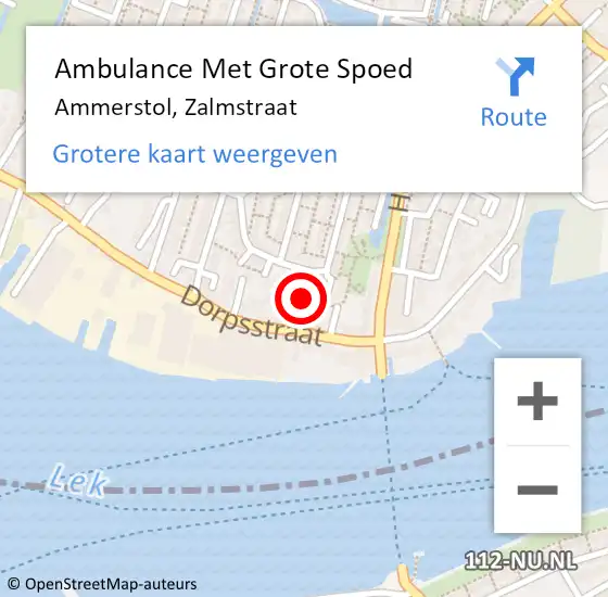 Locatie op kaart van de 112 melding: Ambulance Met Grote Spoed Naar Ammerstol, Zalmstraat op 26 april 2023 05:53