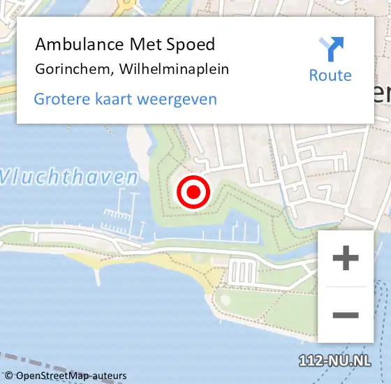 Locatie op kaart van de 112 melding: Ambulance Met Spoed Naar Gorinchem, Wilhelminaplein op 26 april 2023 06:28