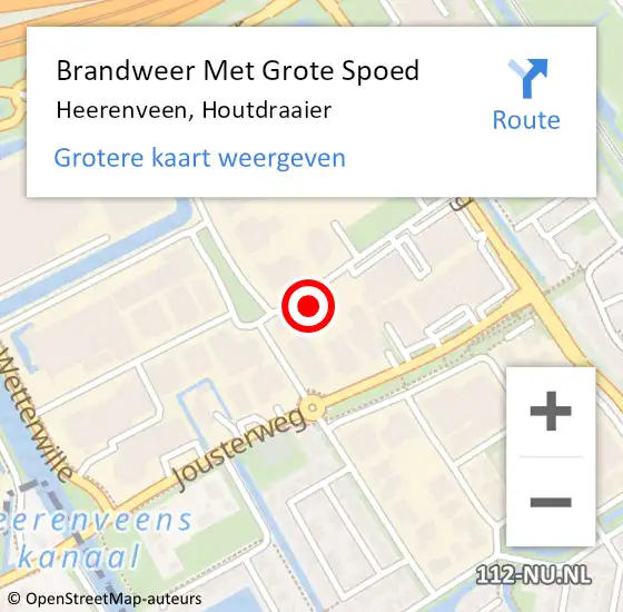 Locatie op kaart van de 112 melding: Brandweer Met Grote Spoed Naar Heerenveen, Houtdraaier op 26 april 2023 06:52