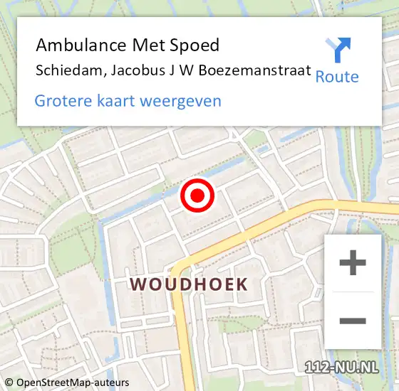 Locatie op kaart van de 112 melding: Ambulance Met Spoed Naar Schiedam, Jacobus J W Boezemanstraat op 26 april 2023 07:17