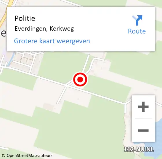 Locatie op kaart van de 112 melding: Politie Everdingen, Kerkweg op 26 april 2023 08:16