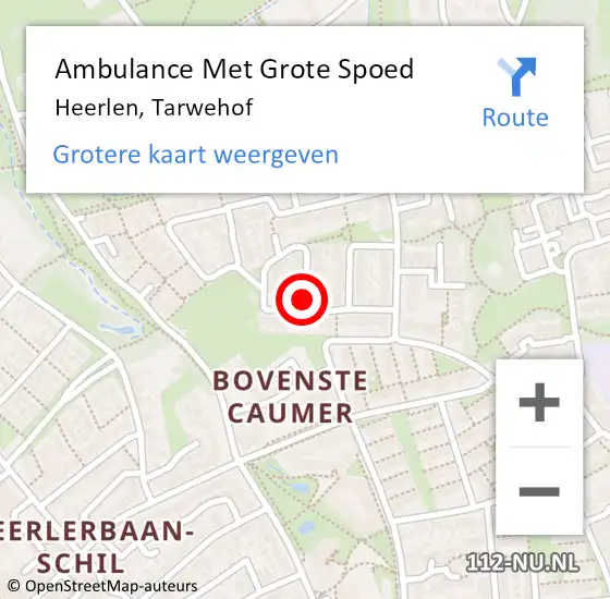 Locatie op kaart van de 112 melding: Ambulance Met Grote Spoed Naar Heerlen, Tarwehof op 23 augustus 2014 13:15