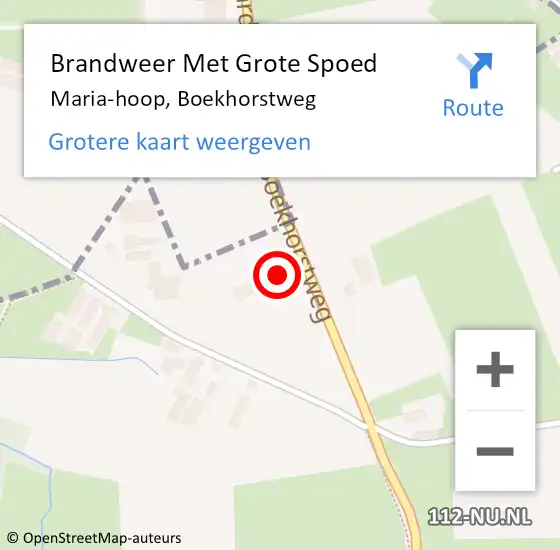 Locatie op kaart van de 112 melding: Brandweer Met Grote Spoed Naar Maria-hoop, Boekhorstweg op 26 april 2023 11:22