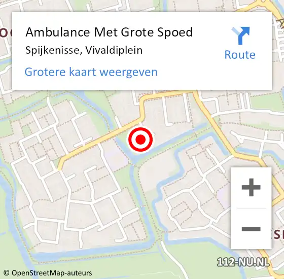 Locatie op kaart van de 112 melding: Ambulance Met Grote Spoed Naar Spijkenisse, Vivaldiplein op 26 april 2023 11:25