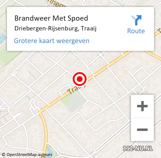 Locatie op kaart van de 112 melding: Brandweer Met Spoed Naar Driebergen-Rijsenburg, Traaij op 26 april 2023 11:32