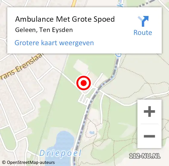 Locatie op kaart van de 112 melding: Ambulance Met Grote Spoed Naar Geleen, Ten Eysden op 26 april 2023 11:50