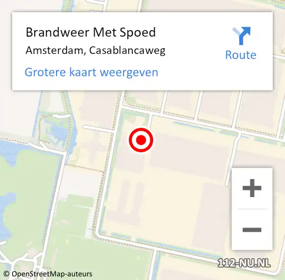 Locatie op kaart van de 112 melding: Brandweer Met Spoed Naar Amsterdam, Casablancaweg op 26 april 2023 13:14