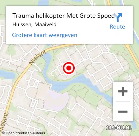 Locatie op kaart van de 112 melding: Trauma helikopter Met Grote Spoed Naar Huissen, Maaiveld op 26 april 2023 13:17
