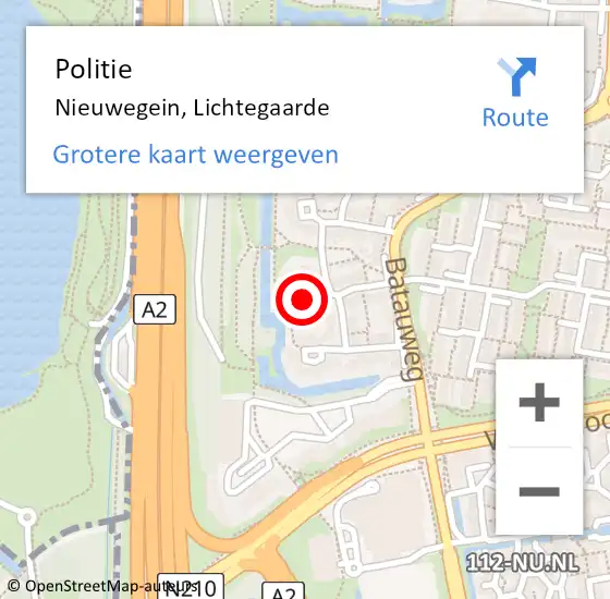 Locatie op kaart van de 112 melding: Politie Nieuwegein, Lichtegaarde op 26 april 2023 14:28