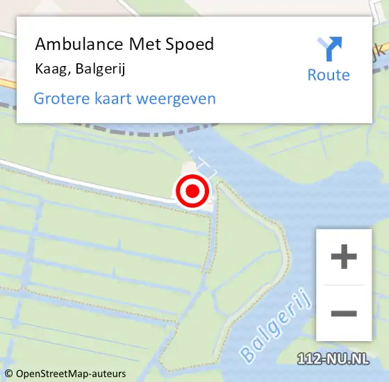 Locatie op kaart van de 112 melding: Ambulance Met Spoed Naar Kaag, Balgerij op 26 april 2023 14:44