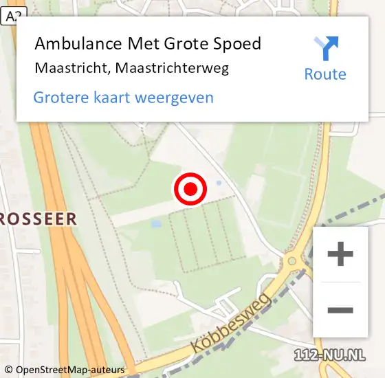 Locatie op kaart van de 112 melding: Ambulance Met Grote Spoed Naar Maastricht, Maastrichterweg op 26 april 2023 14:49