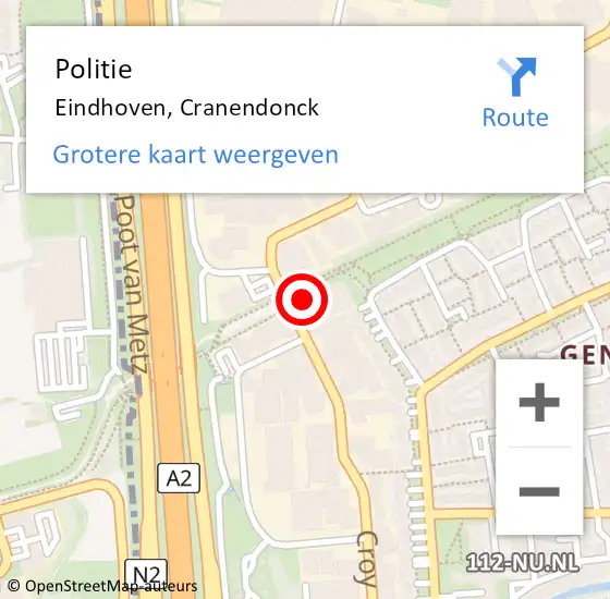 Locatie op kaart van de 112 melding: Politie Eindhoven, Cranendonck op 26 april 2023 15:13