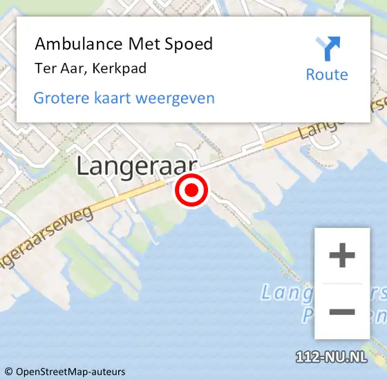 Locatie op kaart van de 112 melding: Ambulance Met Spoed Naar Ter Aar, Kerkpad op 23 augustus 2014 13:53