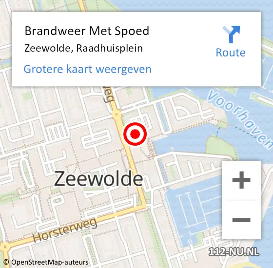 Locatie op kaart van de 112 melding: Brandweer Met Spoed Naar Zeewolde, Raadhuisplein op 26 april 2023 15:52