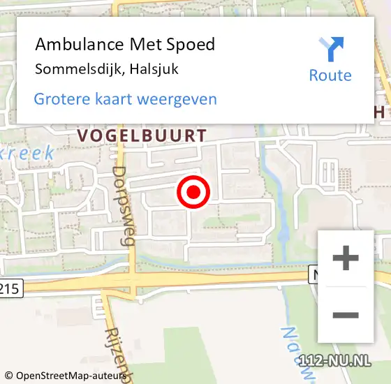 Locatie op kaart van de 112 melding: Ambulance Met Spoed Naar Sommelsdijk, Halsjuk op 26 april 2023 16:00