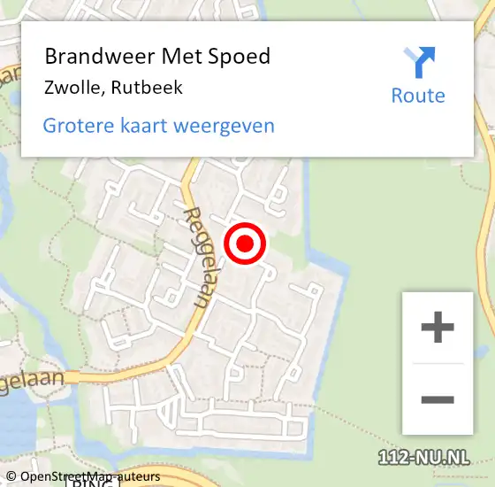 Locatie op kaart van de 112 melding: Brandweer Met Spoed Naar Zwolle, Rutbeek op 26 april 2023 16:22