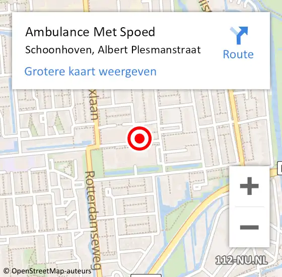 Locatie op kaart van de 112 melding: Ambulance Met Spoed Naar Schoonhoven, Albert Plesmanstraat op 26 april 2023 17:02