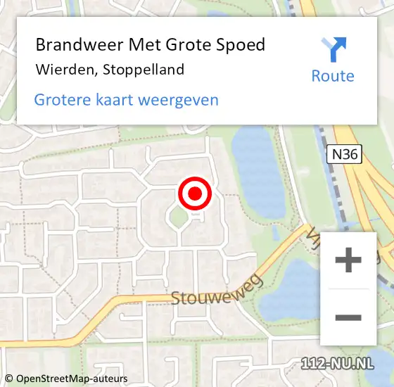 Locatie op kaart van de 112 melding: Brandweer Met Grote Spoed Naar Wierden, Stoppelland op 26 april 2023 17:22