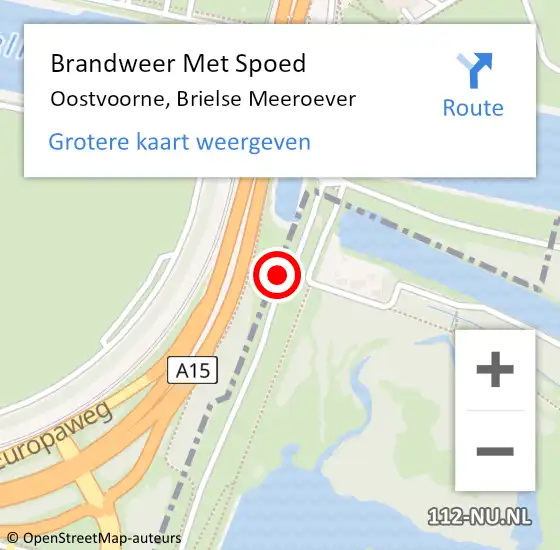 Locatie op kaart van de 112 melding: Brandweer Met Spoed Naar Oostvoorne, Brielse Meeroever op 26 april 2023 17:47