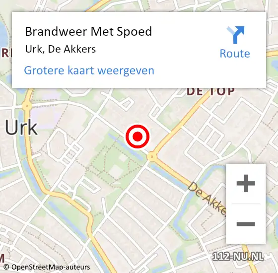 Locatie op kaart van de 112 melding: Brandweer Met Spoed Naar Urk, De Akkers op 27 april 2023 00:59