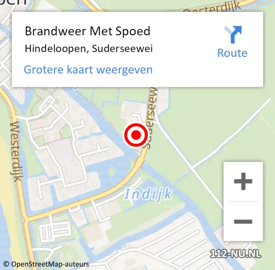 Locatie op kaart van de 112 melding: Brandweer Met Spoed Naar Hindeloopen, Suderseewei op 27 april 2023 01:05