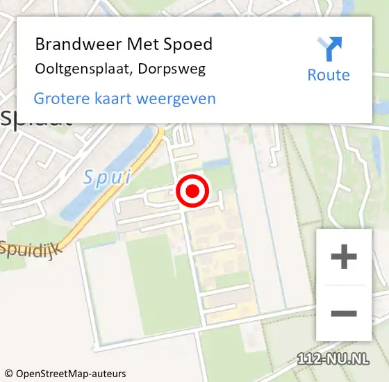 Locatie op kaart van de 112 melding: Brandweer Met Spoed Naar Ooltgensplaat, Dorpsweg op 27 april 2023 02:12