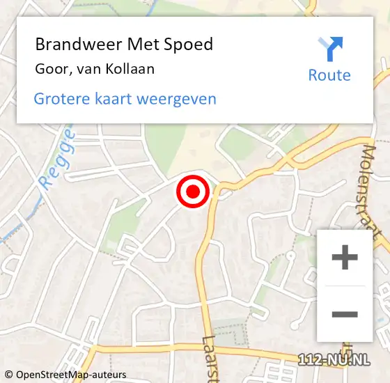 Locatie op kaart van de 112 melding: Brandweer Met Spoed Naar Goor, van Kollaan op 27 april 2023 02:18