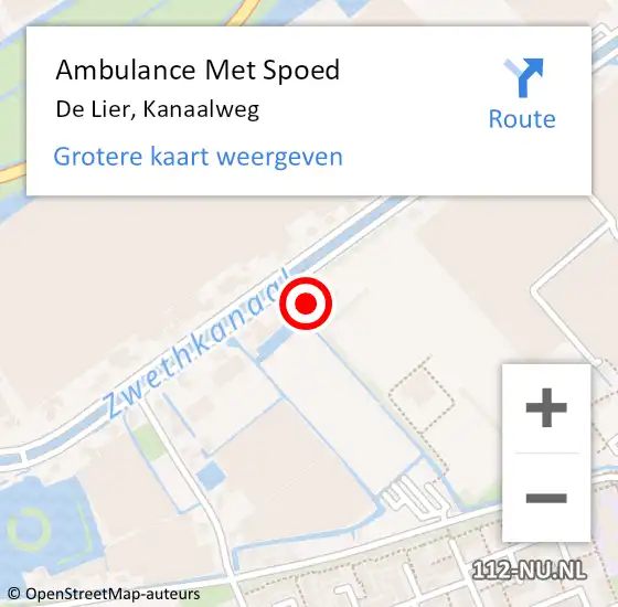 Locatie op kaart van de 112 melding: Ambulance Met Spoed Naar De Lier, Kanaalweg op 27 april 2023 02:24