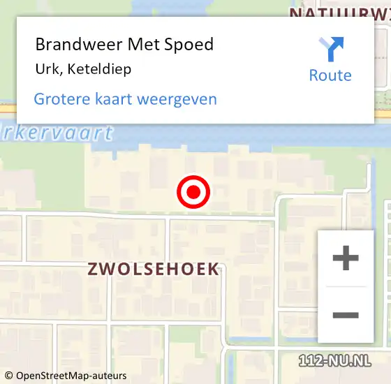 Locatie op kaart van de 112 melding: Brandweer Met Spoed Naar Urk, Keteldiep op 27 april 2023 02:26