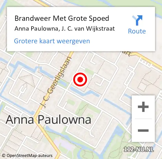 Locatie op kaart van de 112 melding: Brandweer Met Grote Spoed Naar Anna Paulowna, J. C. van Wijkstraat op 27 april 2023 02:44