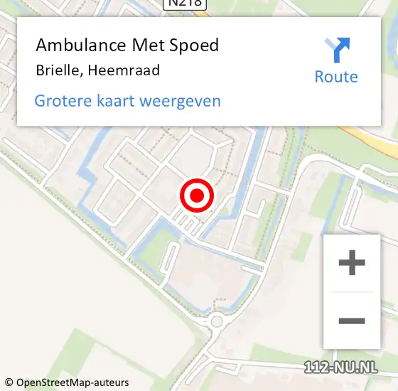 Locatie op kaart van de 112 melding: Ambulance Met Spoed Naar Brielle, Heemraad op 27 april 2023 04:07