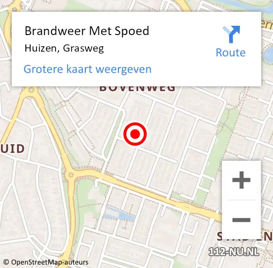 Locatie op kaart van de 112 melding: Brandweer Met Spoed Naar Huizen, Grasweg op 27 april 2023 06:16