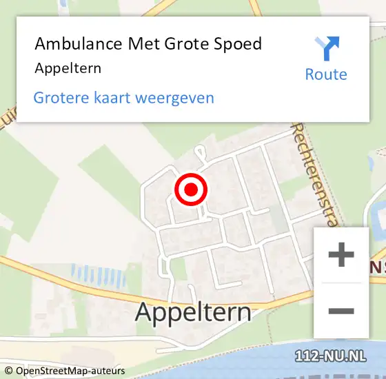Locatie op kaart van de 112 melding: Ambulance Met Grote Spoed Naar Appeltern op 27 april 2023 06:53