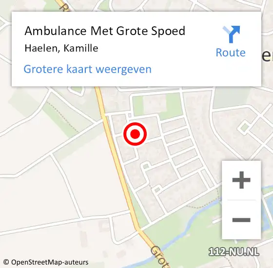 Locatie op kaart van de 112 melding: Ambulance Met Grote Spoed Naar Haelen, Kamille op 27 april 2023 07:04