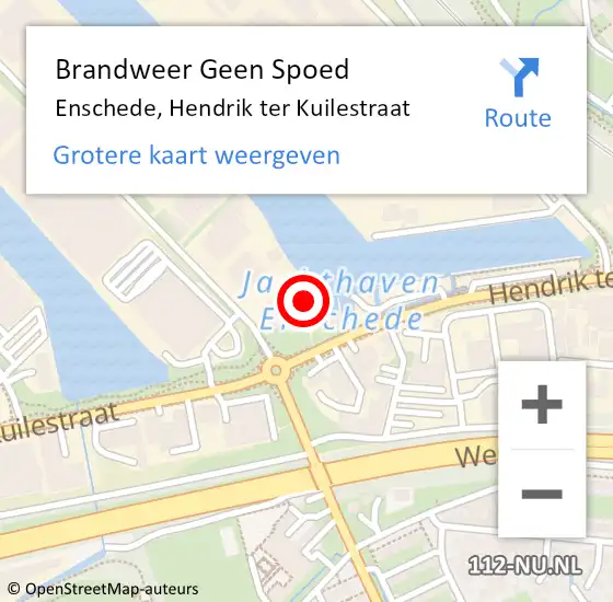 Locatie op kaart van de 112 melding: Brandweer Geen Spoed Naar Enschede, Hendrik ter Kuilestraat op 27 april 2023 08:47