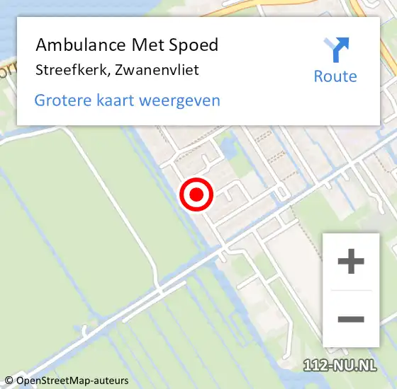 Locatie op kaart van de 112 melding: Ambulance Met Spoed Naar Streefkerk, Zwanenvliet op 27 april 2023 09:09
