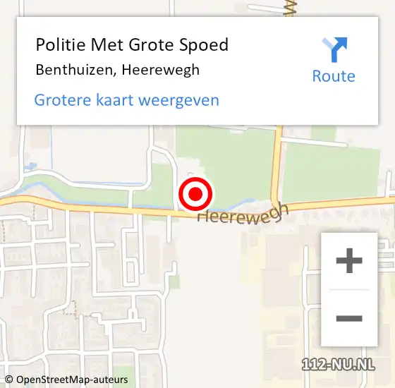 Locatie op kaart van de 112 melding: Politie Met Grote Spoed Naar Benthuizen, Heerewegh op 27 april 2023 09:20