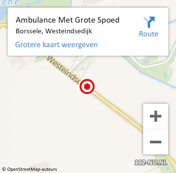Locatie op kaart van de 112 melding: Ambulance Met Grote Spoed Naar Borssele, Westeindsedijk op 23 augustus 2014 15:09