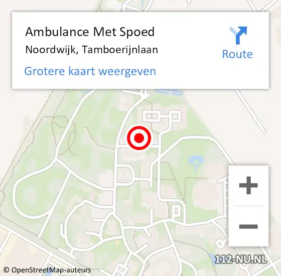 Locatie op kaart van de 112 melding: Ambulance Met Spoed Naar Noordwijk, Tamboerijnlaan op 27 april 2023 09:34