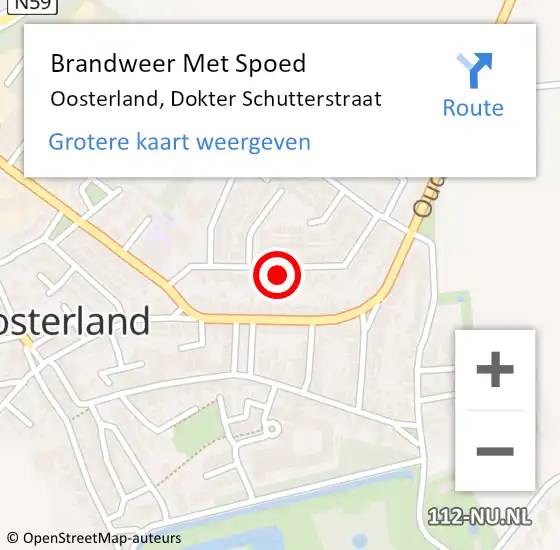 Locatie op kaart van de 112 melding: Brandweer Met Spoed Naar Oosterland, Dokter Schutterstraat op 27 april 2023 09:49