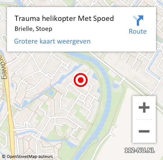 Locatie op kaart van de 112 melding: Trauma helikopter Met Spoed Naar Brielle, Stoep op 27 april 2023 09:50