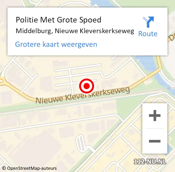 Locatie op kaart van de 112 melding: Politie Met Grote Spoed Naar Middelburg, Nieuwe Kleverskerkseweg op 27 april 2023 09:54