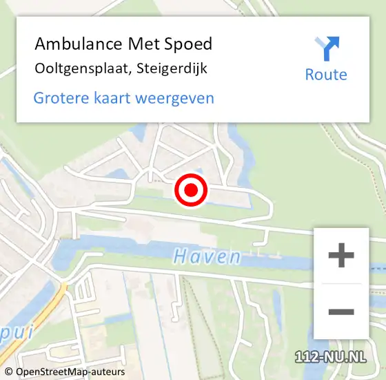 Locatie op kaart van de 112 melding: Ambulance Met Spoed Naar Ooltgensplaat, Steigerdijk op 27 april 2023 10:00